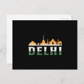 Delhi India City Cityscape Skyline Trip Funny Gift Briefkaart (Voorkant / Achterkant)