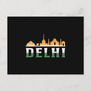 Delhi India City Cityscape Skyline Trip Funny Gift Briefkaart