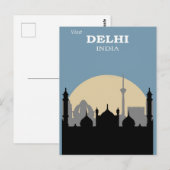 Delhi India City Skyline Travel Briefkaart (Voorkant / Achterkant)