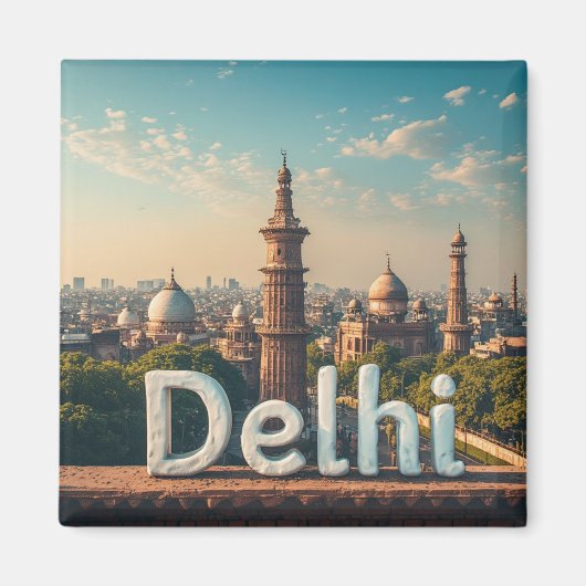 Delhi India Reisontwerp 🗺️ Magneet (Voorkant)
