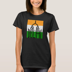 Delhi India Silhouette Taj Mahal Souvenir India Fl T-shirt