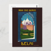 Delhi India Vintage Poster 1930 Briefkaart (Voorkant / Achterkant)