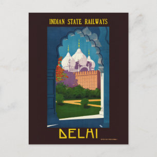 Delhi India Vintage Poster 1930 Briefkaart