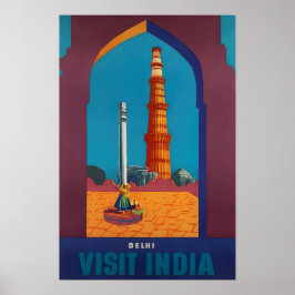 Delhi Kunst India Reisposter Indiase Print