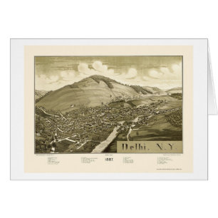 Delhi, NY Panoramic Map - 1887