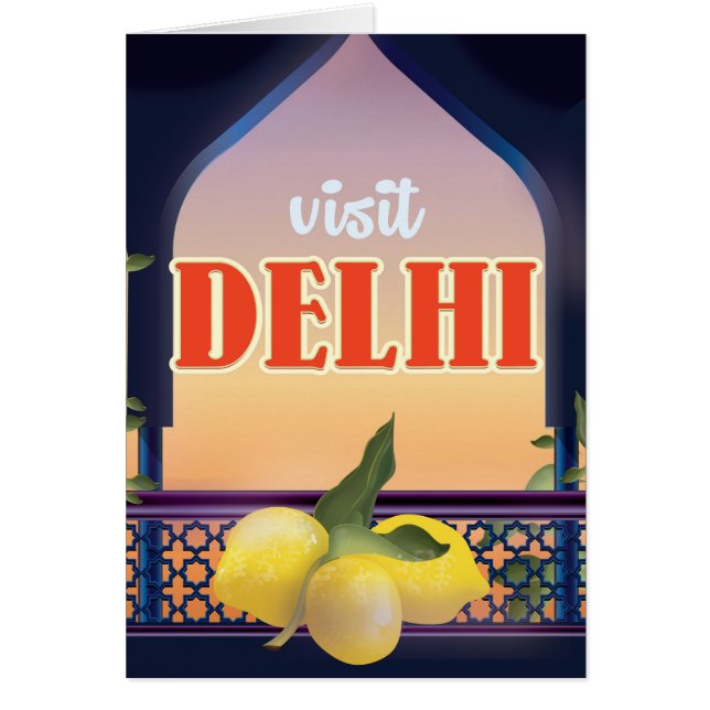 Delhi Vintage Travel Print. (Voorkant)