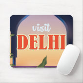 Delhi Vintage Travel Print. Muismat (Met muis)