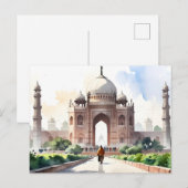 Delhi waterverf kunst briefkaart (Voorkant / Achterkant)