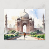 Delhi waterverf kunst briefkaart (Voorkant)