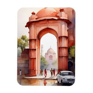 Delhi waterverf kunst magneet