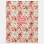 Deli cate Inkt Blozende Roze Gouden Bloemige Chic  Fleece Deken (Voorkant)