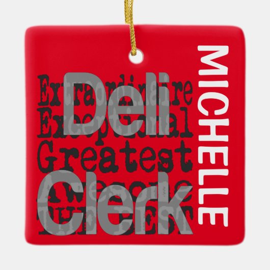 Deli Clerk Extraordinaire CUSTOM Keramisch Ornament (Voorkant)