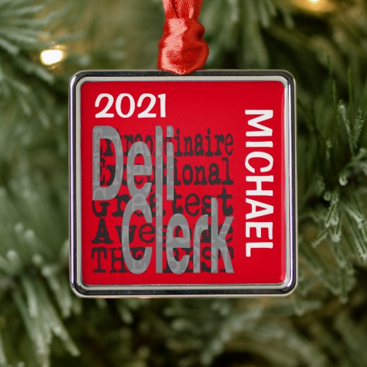 Deli Clerk Extraordinaire CUSTOM Metalen Ornament (Boom)