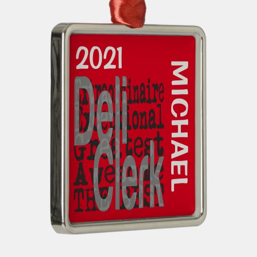 Deli Clerk Extraordinaire CUSTOM Metalen Ornament (Rechts)