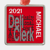 Deli Clerk Extraordinaire CUSTOM Metalen Ornament (Voorkant)