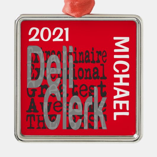 Deli Clerk Extraordinaire CUSTOM Metalen Ornament (Voorkant)