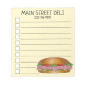 Deli Ham Cheese Submarine Sandwich Hoagie Notitieblok (Voorkant)