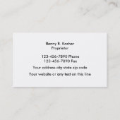 Deli Restaurant Visitekaartjes (Achterkant)