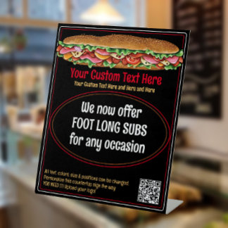 Deli Sandwich Sub Countertop speciaal voetstuk tek Reclamebord Met Voetstuk
