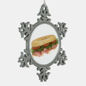 Deli Sandwich Tin Sneeuwvlok Ornament (Links)
