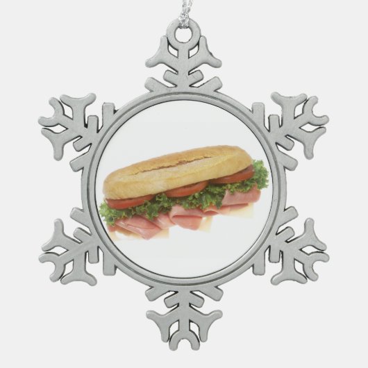 Deli Sandwich Tin Sneeuwvlok Ornament (Voorkant)