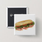 Deli Sandwich Vierkante Button 5,1 Cm (Voorkant /achterkant)