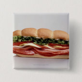 Deli sandwich vierkante button 5,1 cm (Voorkant)
