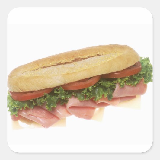 Deli Sandwich Vierkante Sticker (Voorkant)