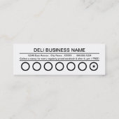 deli sandwiches punch card klantenkaartje (Achterkant)