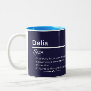 Delia Gepersonaliseerde Meisjesnaam Betekenis Koff Tweekleurige Koffiemok