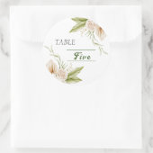  Delicaat Beige aquarel tafelnummer  Ronde Sticker (Tas)