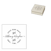Delicaat blad & rustiek script | De datum opslaan Rubberstempel (Gestempeld)