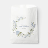 Delicaat blauw bloemenkrans Baby shower Bedankzakje (Voorkant)