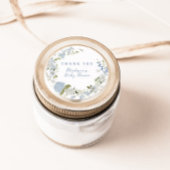 Delicaat blauw bloemenkrans Baby shower Ronde Sticker