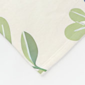 Delicaat Blauwebes-Eucalyptuspatroon Fleece Deken (Hoek)