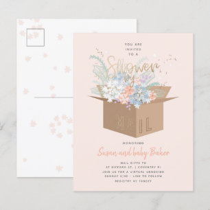 Delicaat Bloemen Baby shower per mail Uitnodiging