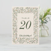 Delicaat Bloemen Lijst Tiny Leaves Tafelnummer (Staand voorkant)