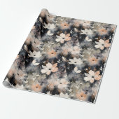 Delicaat bloemmotief cadeaupapier (Uitgerold)