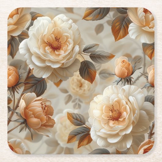  delicaat bloemmotief. kartonnen onderzetters (Voorkant)