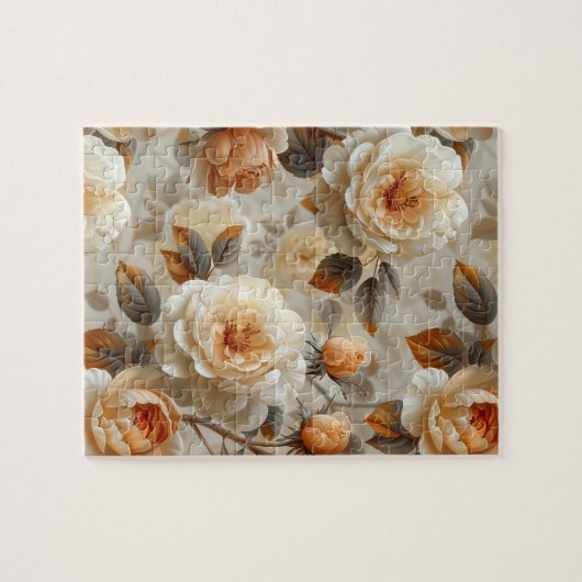  delicaat bloemmotief. legpuzzel (Horizontaal)