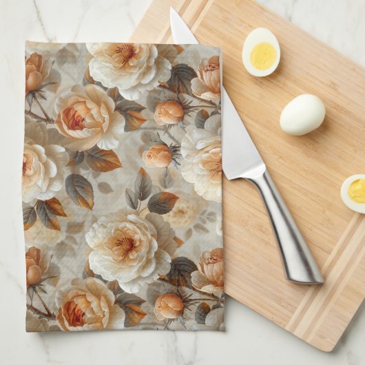  delicaat bloemmotief. theedoek (Quarter Fold)