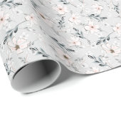 Delicaat bloempatroon.  cadeaupapier (Rol Hoek)