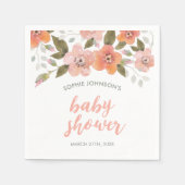 Delicaat bloemperzik Baby shower Servet (Voorkant)