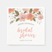 Delicaat bloemperzik Vrijgezellenfeest Servet (Voorkant)