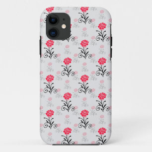 Delicaat bloemrood bloemenpatroon Case-Mate iPhone case