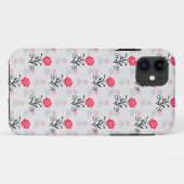 Delicaat bloemrood bloemenpatroon Case-Mate iPhone case (Achterkant (horizontaal))