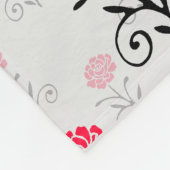 Delicaat bloemrood bloemenpatroon fleece deken (Hoek)