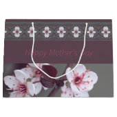 Delicaat bloesemontwerp met pruim groot cadeauzakje (Voorkant)