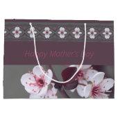 Delicaat bloesemontwerp met pruim groot cadeauzakje (Achterkant)