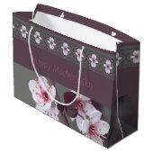 Delicaat bloesemontwerp met pruim groot cadeauzakje (Achterkant Gekanteld)